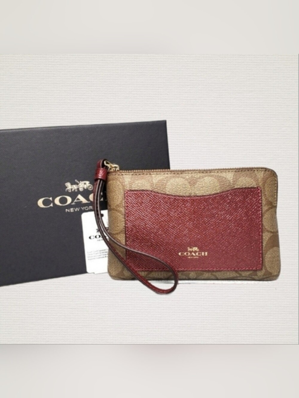 Coach Boxed Crossgrain Leather Wristlet